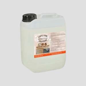 a five litre bottle of sts stone tile and safety floor cleaner on a grey background