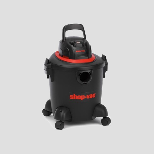 a 20-litre plastic wet dry vac on a grey background