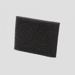 a small shop-vac foam filter on a grey background